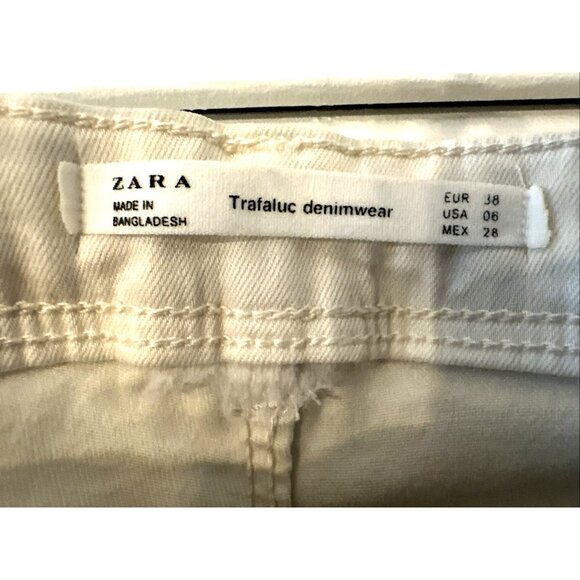 Zara Trafaluc Denimwear Skinny Jeans Size 6 Stretch Waist Super Soft White NEW - Picture 3 of 10